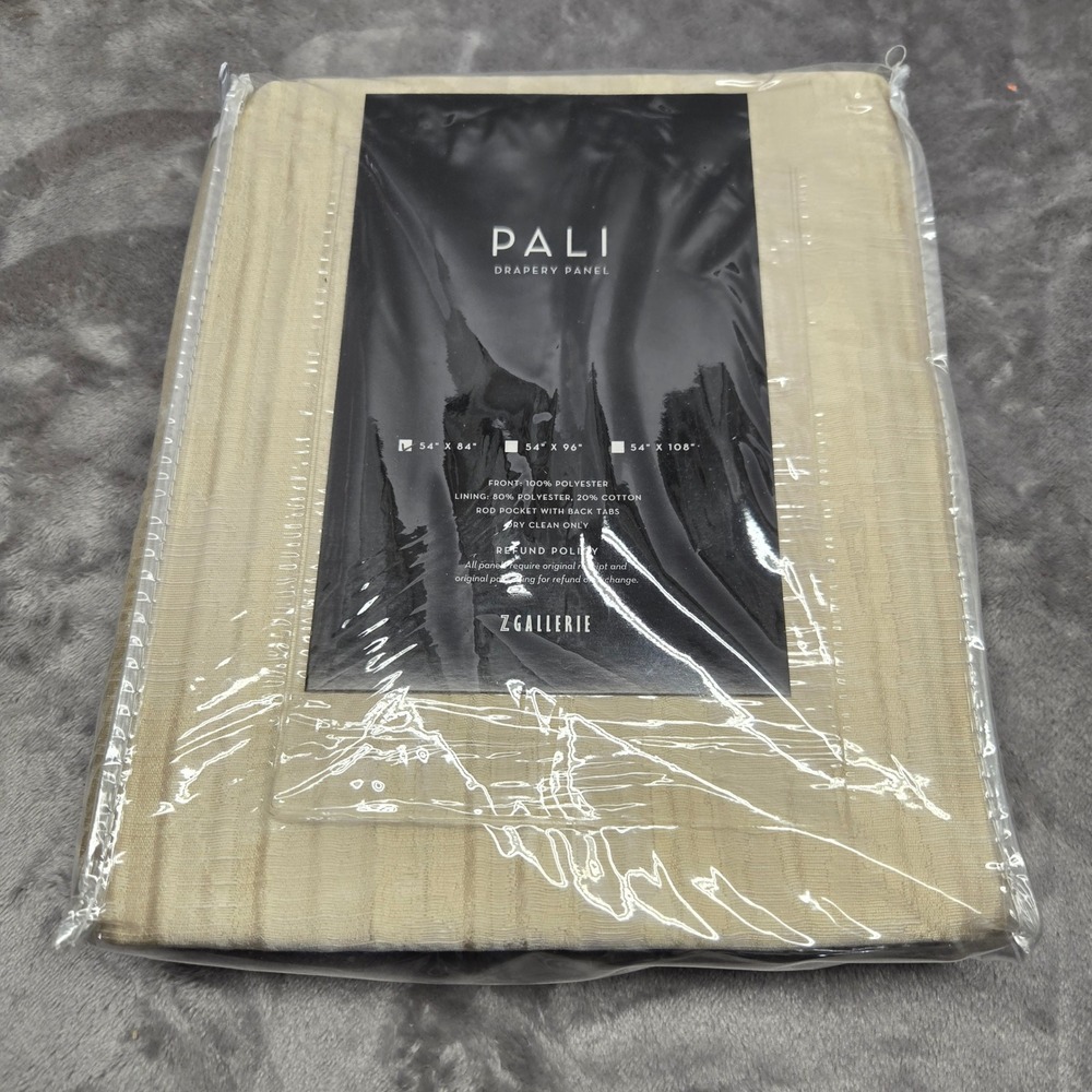 Z Gallerie‎ Pali Gold Drapery Panel 54x84 Textured Rod Pocket Back Tab Curtain